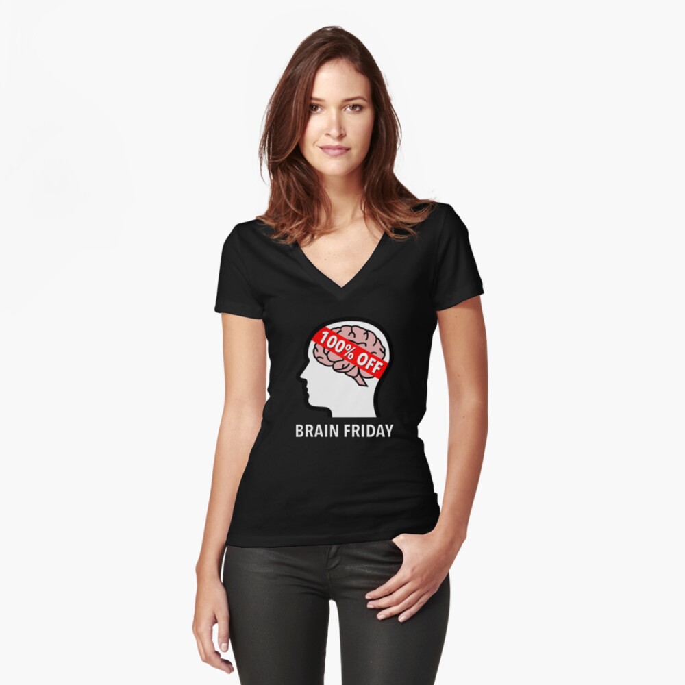 Brain Friday - 100% Off Fitted V-Neck T-Shirt product image