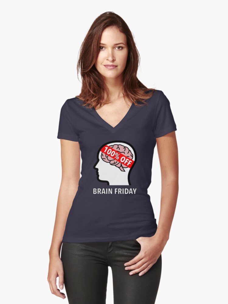 Brain Friday - 100% Off Fitted V-Neck T-Shirt product image