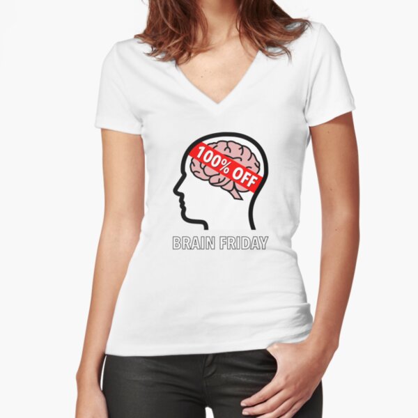 Brain Friday - 100% Off Fitted V-Neck T-Shirt product image
