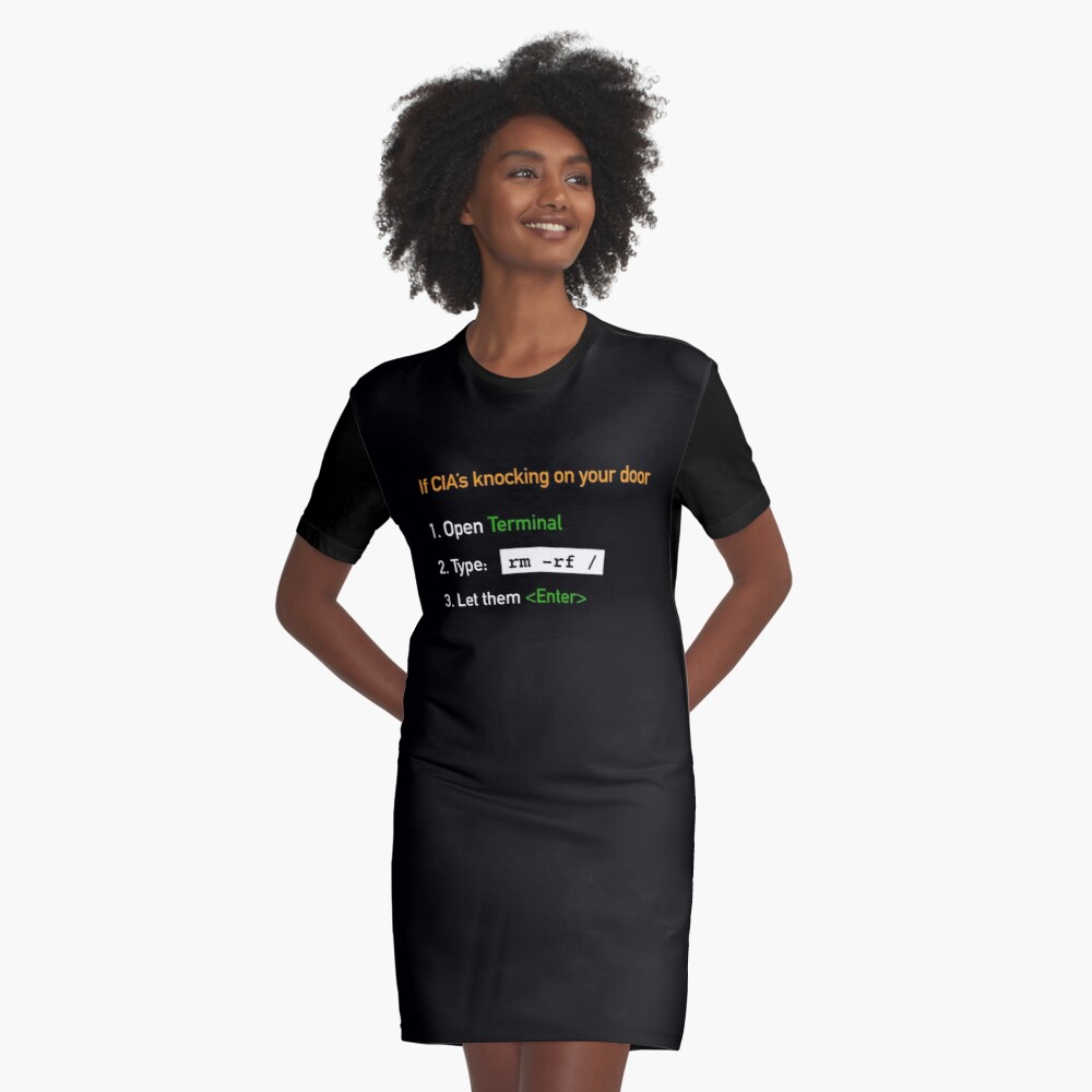 Useful Guide - If CIA's Knocking On Your Door Graphic T-Shirt Dress