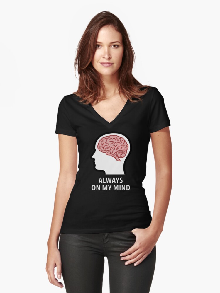 Music Is Always On My Mind Fitted V-Neck T-Shirt product image