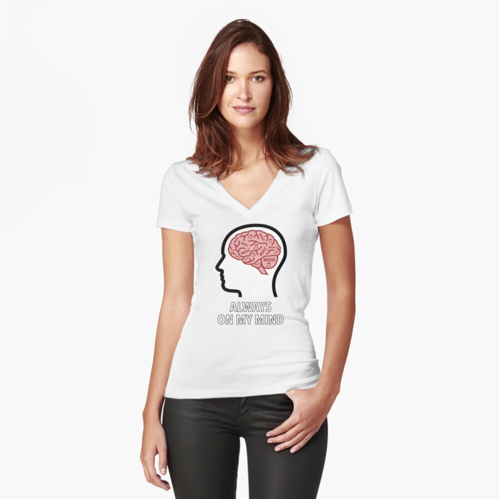 Music Is Always On My Mind Fitted V-Neck T-Shirt product image