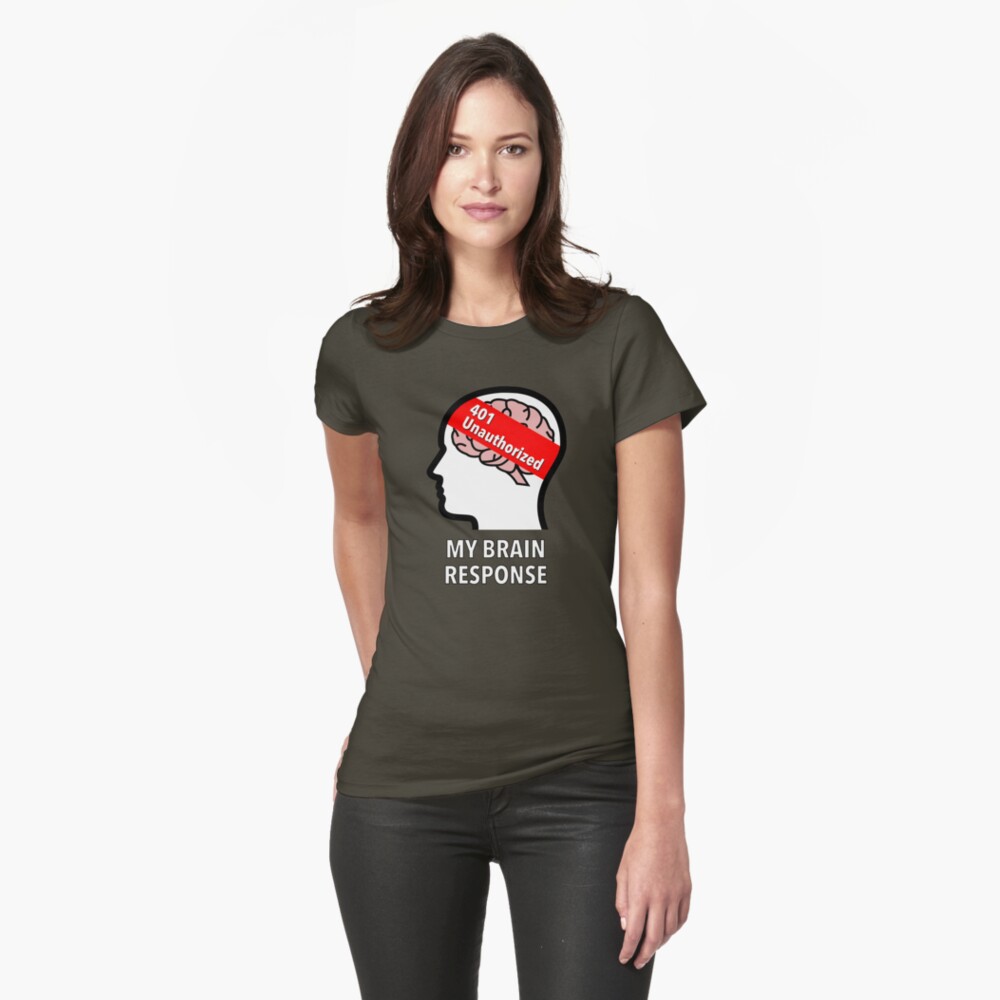 My Brain Response: 401 Unauthorized Fitted T-Shirt