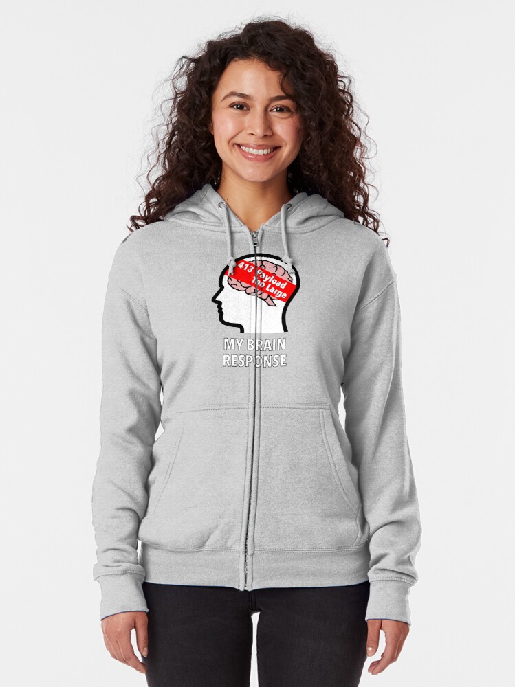My Brain Response: 413 Payload Too Large Zipped Hoodie product image