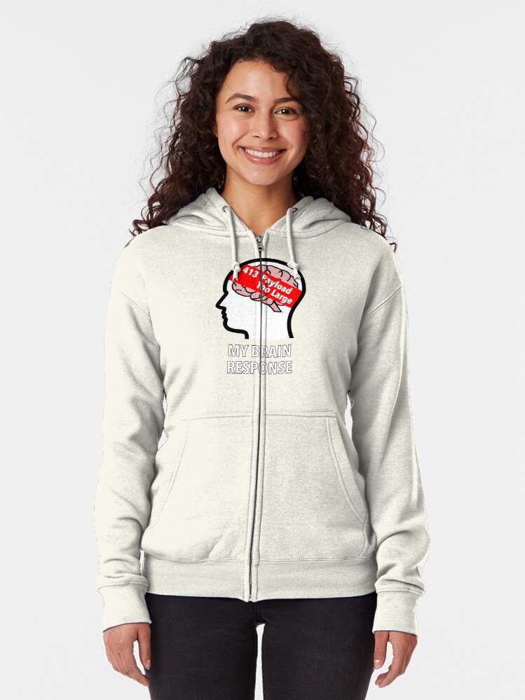 My Brain Response: 413 Payload Too Large Zipped Hoodie product image